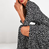 Calinna - Polka-Dot Maxi Shirt Dress
